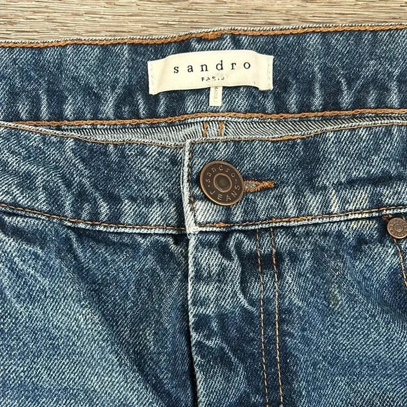 SANDRO 100% cotton high rise jeans - Picture 2 of 8